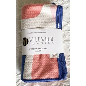 Wildwood Landing Reversible Pool Towel 3.5 × 6 ft  Recycled Microfiber Beach New